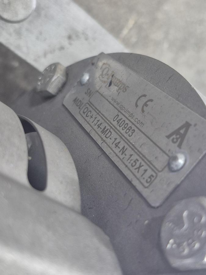 Used Q-Pumps 1.5 HP Sanitary Centrifugal Pump