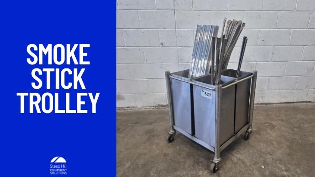 Used Stainless Steel Mobile Smoke Stick Trolley with Smoke Bars