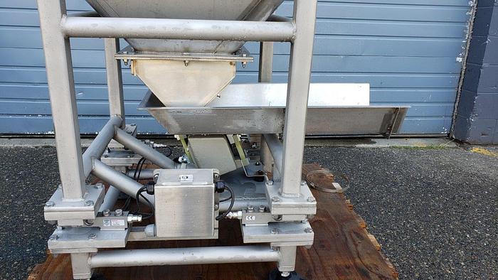 Used Stainless Steel Hopper with Vibratory Feeder on Load Cells
