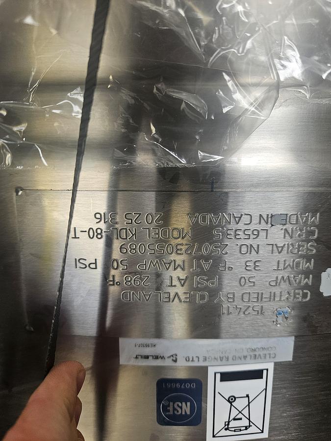 Used Cleveland 80 Gallon Tilting Kettle