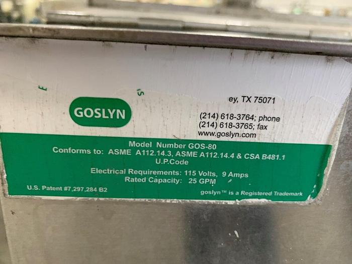 Used Goslyn 320 Grease Extractor