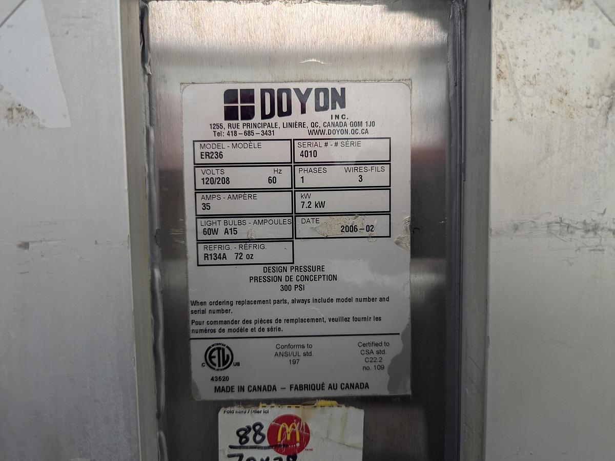 Used Doyon ER236 Commercial Roll-In Retarder Proofer