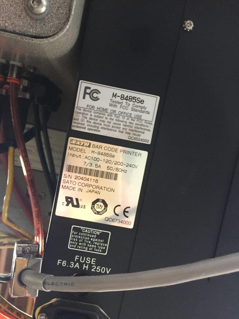 Used Marsh 5000 PA Labeler with Sato Barcode Printer