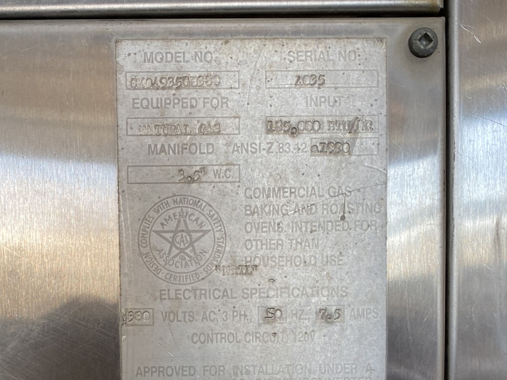 Used Cres-Cor CXO-4935-GB Baking Oven