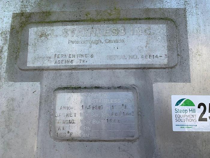 Used A-L 5000 Gallon Fermenting & Aging Tank