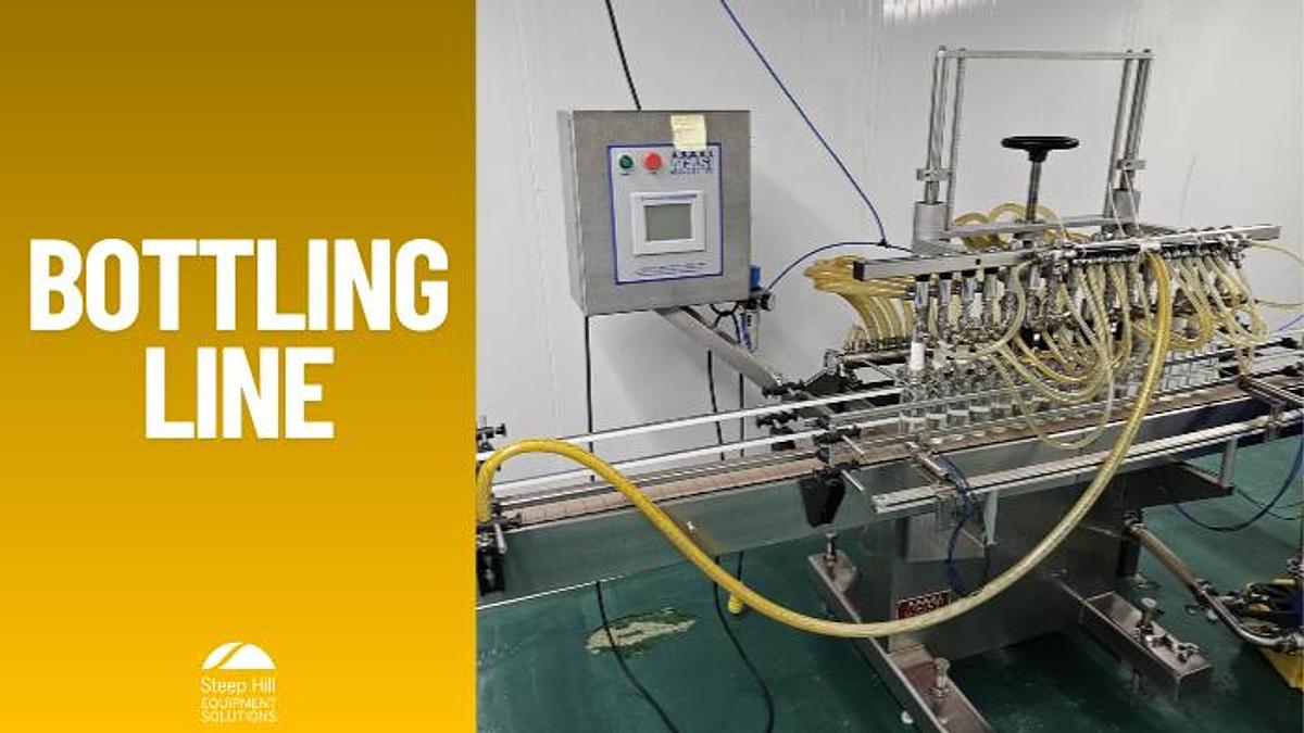 Used Acasi 12 Head Bottling Line with Capper and Labeler