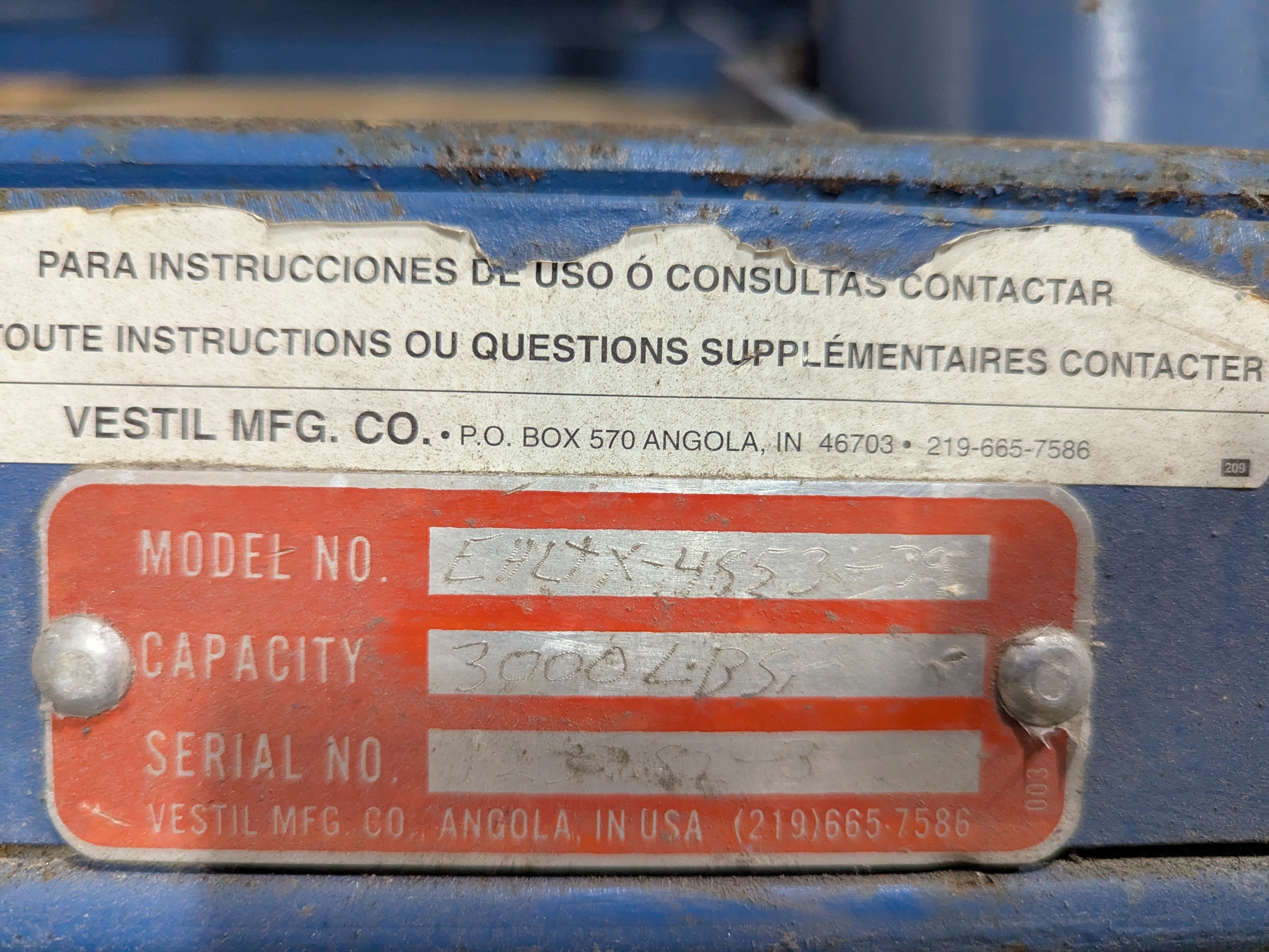 Used Vestil MFG Hydraulic Elevator