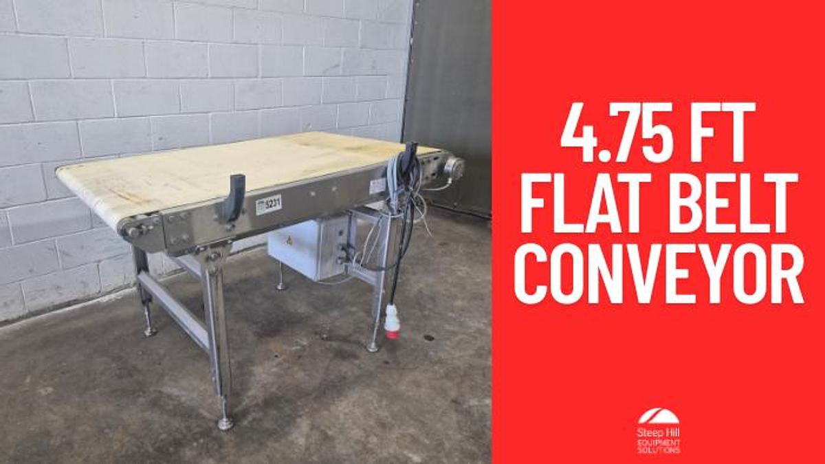 Used 4.75 ft Flat Belt Conveyor