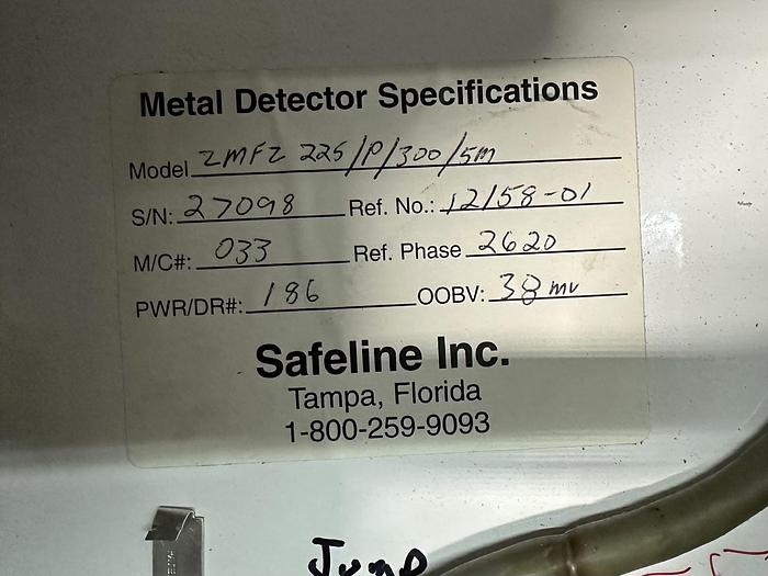 Used Safeline PowerPhase Plus Metal Detector