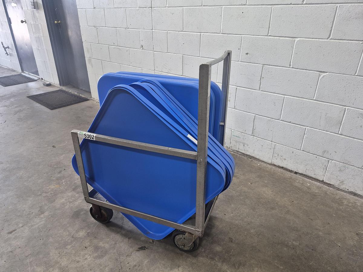 Used Stainless Steel Meat Buggy Lid Cart with Lids