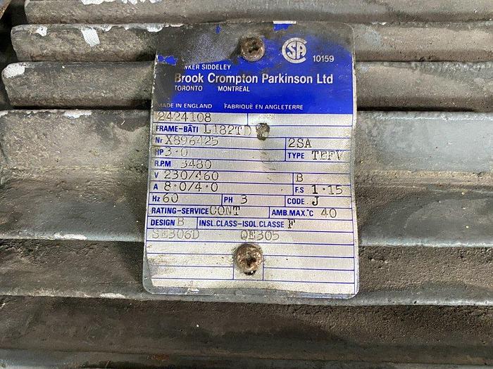 Used Brook Crompton 3 Hp Motor