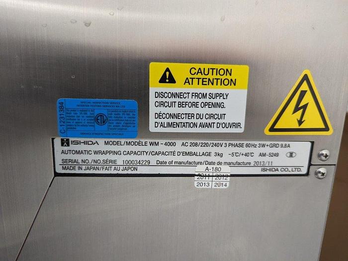 Used Ishida WM-4000 Auto Tray Wrapper