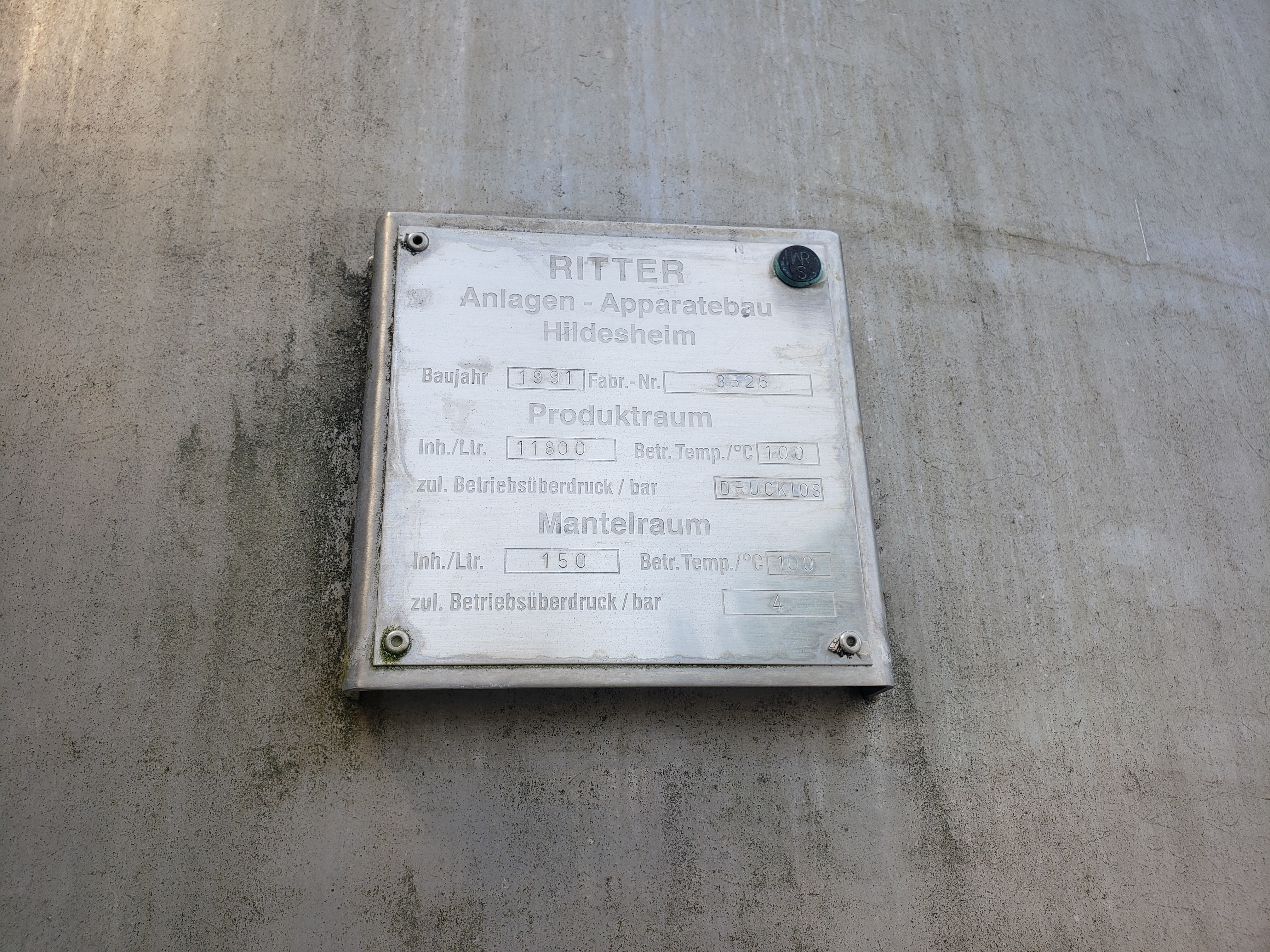 Used 12,000L SS Jacketed Tanks with Agitation