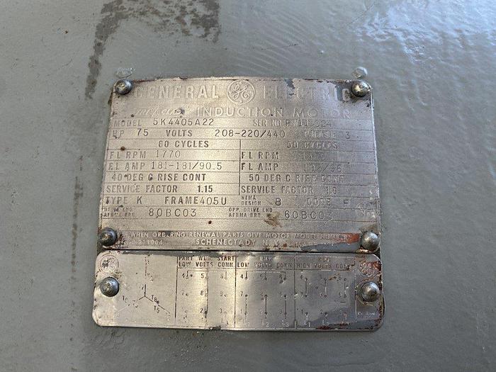 Used General Electric 75 Hp Induction Motor