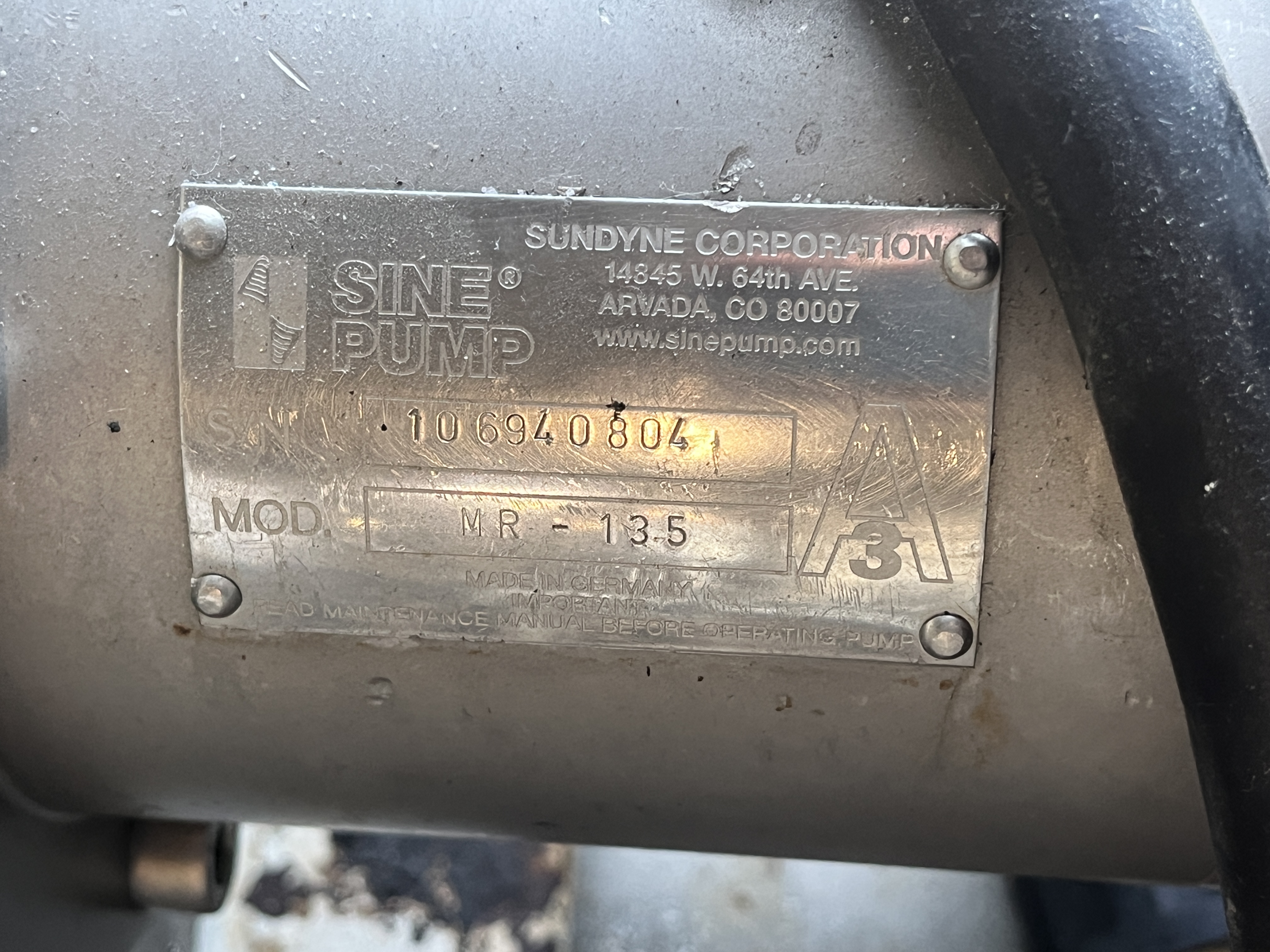 Used Sundyne Sine Pump