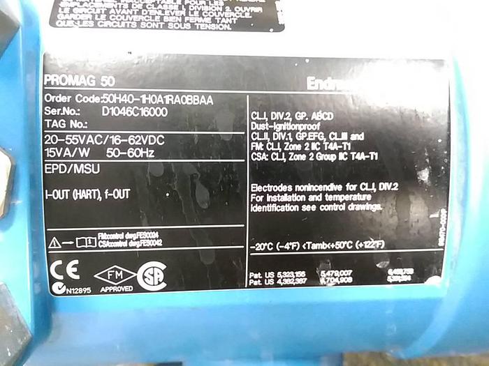 Used Endress and Hauser Promag 50 Flow Meter