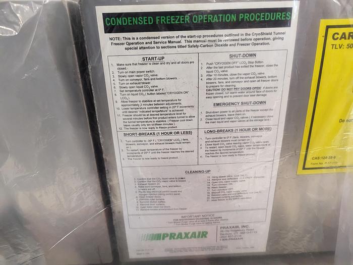 Used Praxair ColdFront™ 18'L IQF Tunnel Freezer