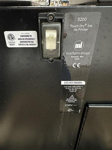 Used Markem-Imaje 5200 Ink Jet Printer