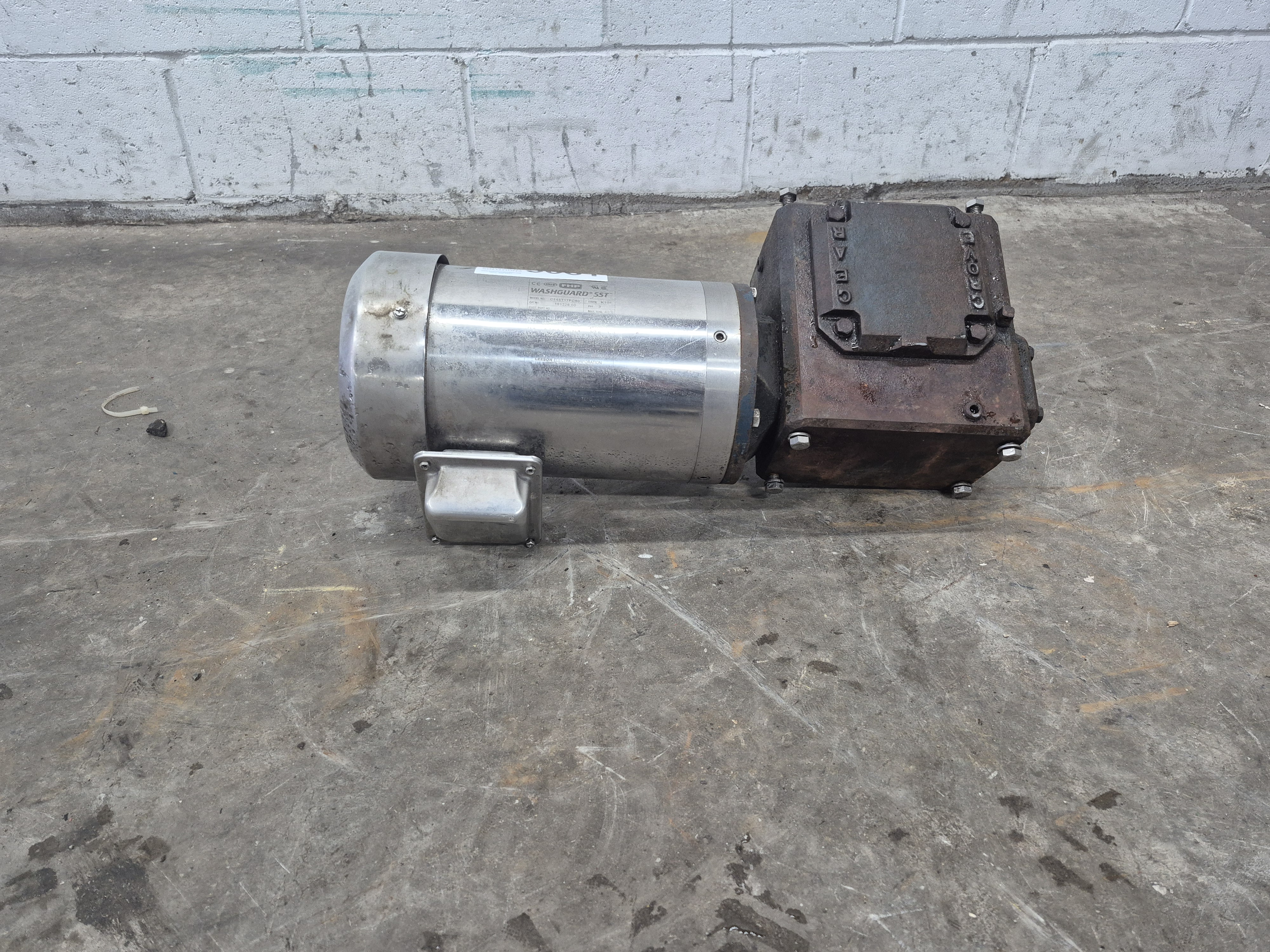 Used Washguard SST 2/1.5 HP Electric Motor with Grove Gear Reducer