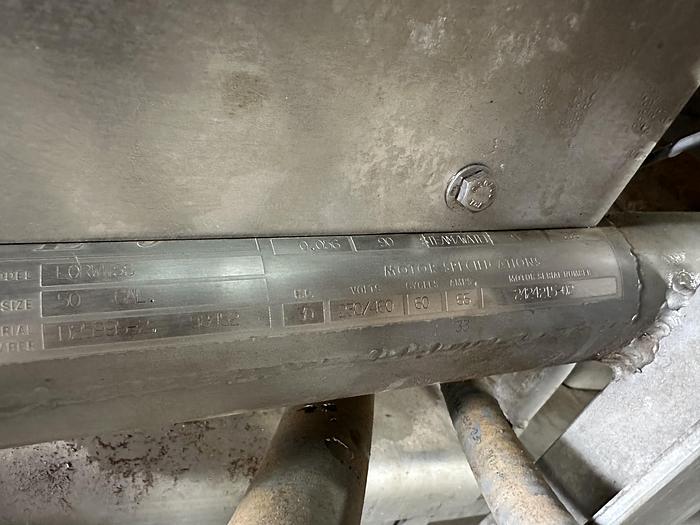 Used Breddo Likwifier 50 Gallon Jacketed Mixer