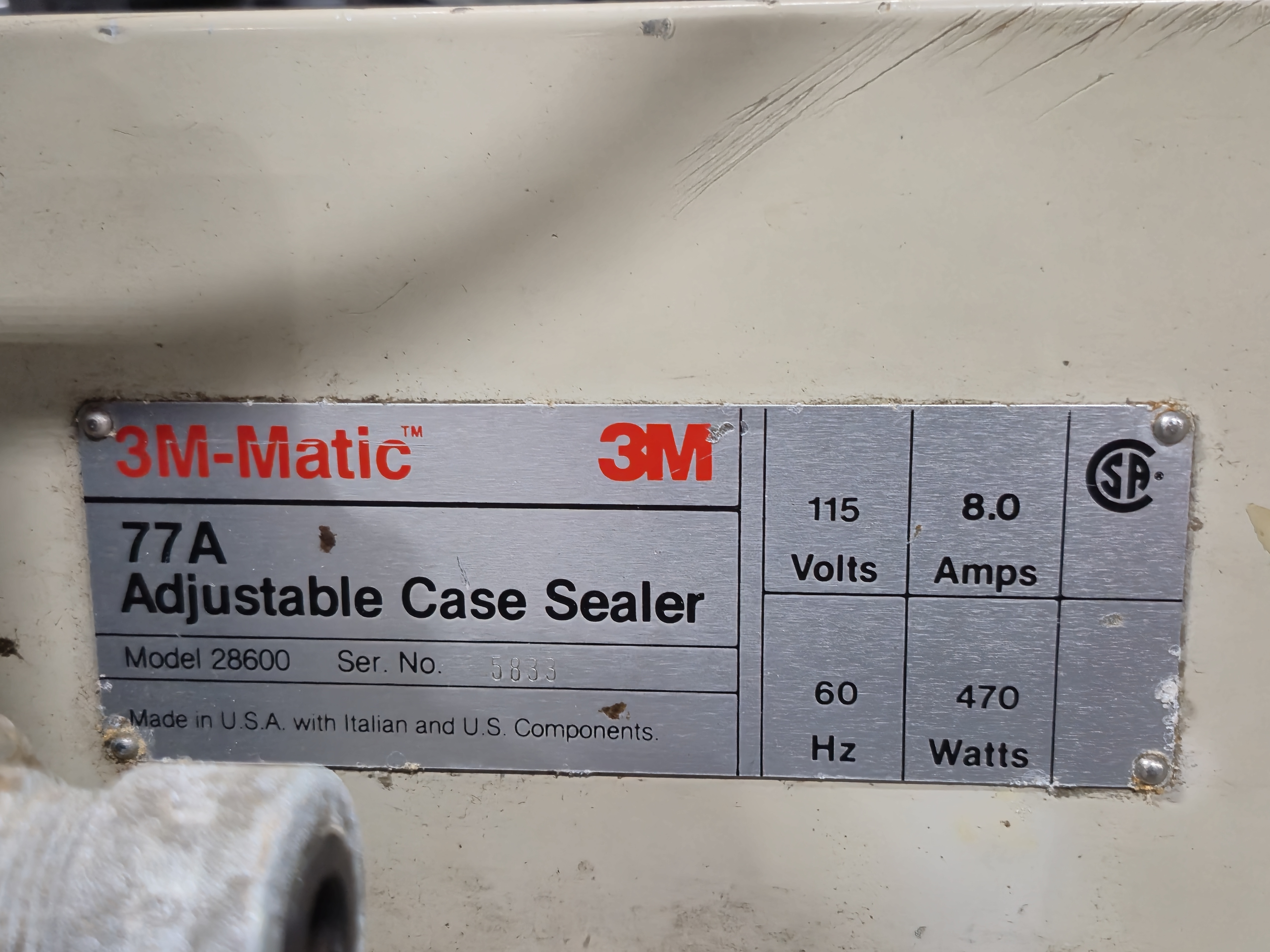 Used 3M-Matic 77A Adjustable Case Sealer