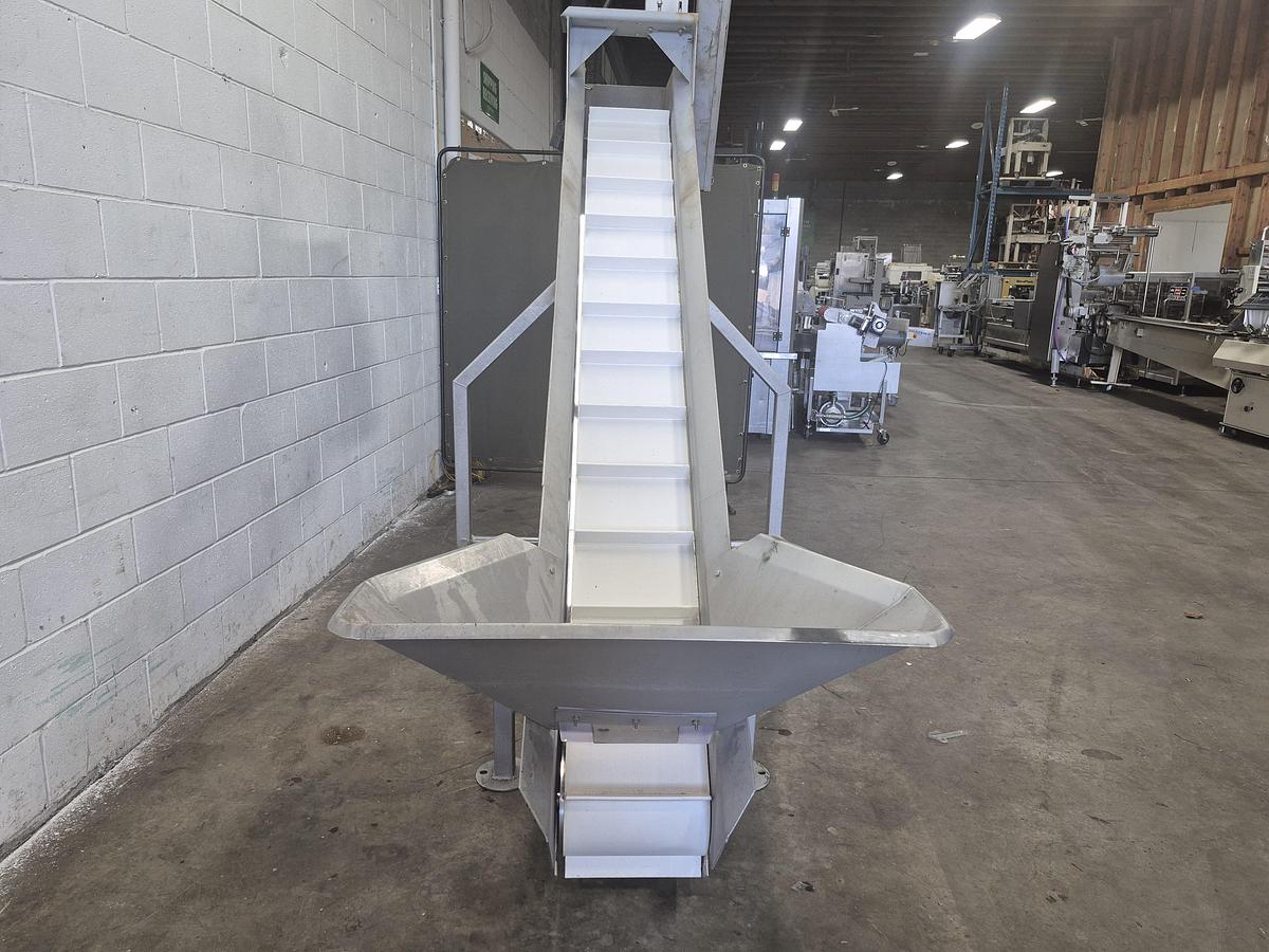 Used Incline Conveyor with Hopper