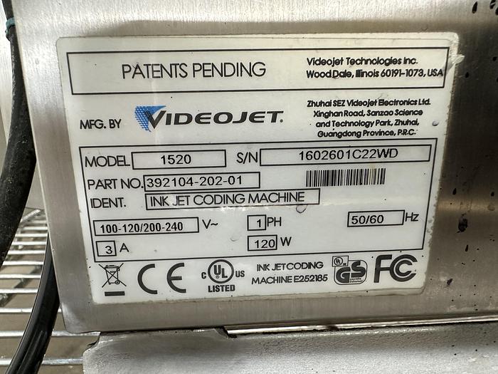 Used Videojet 1520 Ink Jet Coding Machine