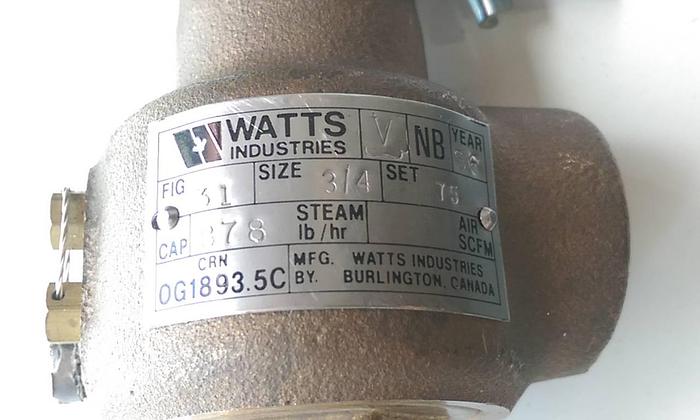 Used Watts 75 PSI Steam Regulator