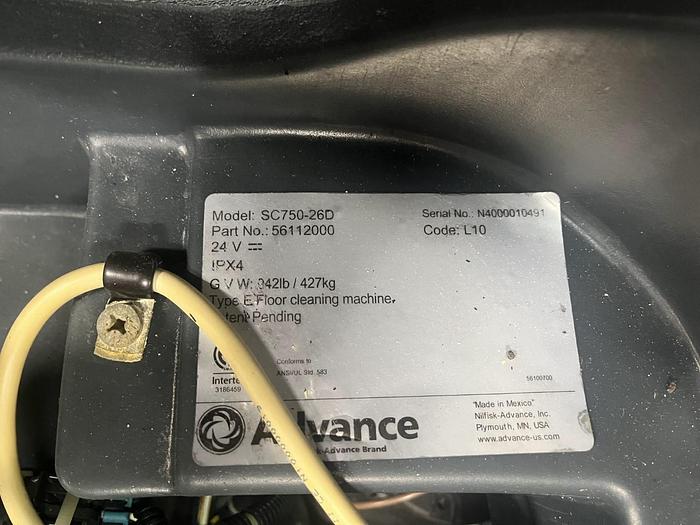 Used Nilfisk Advance SC750-26D Floor Scrubber