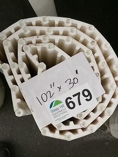 Used 30” Wide Modular Conveyor Belt With Ridges