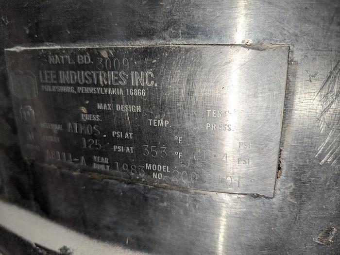 Used Lee Industries Scrape Agitation Kettle