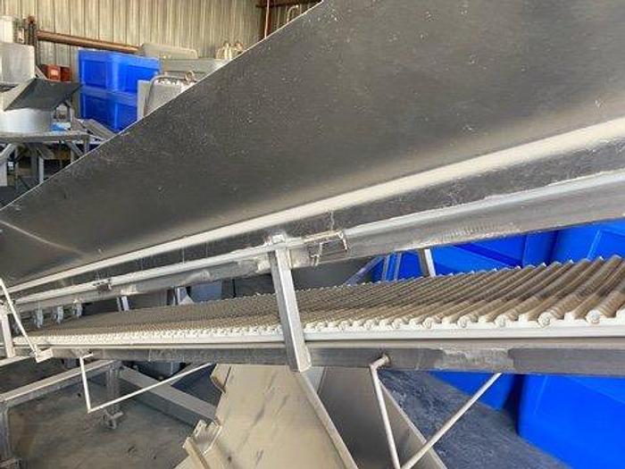 Used 13'L Cleated Incline Conveyor