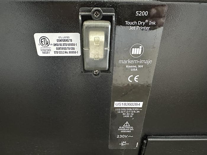Used Markem-Imaje 5200 Ink Jet Printer