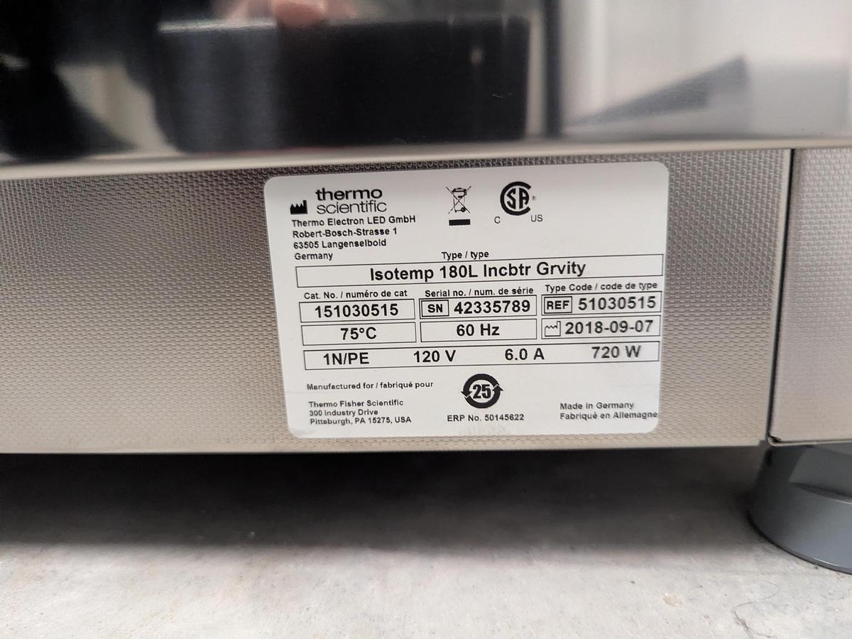 Used Thermo Scientific Fisherbrand Isotemp 180L Incubator