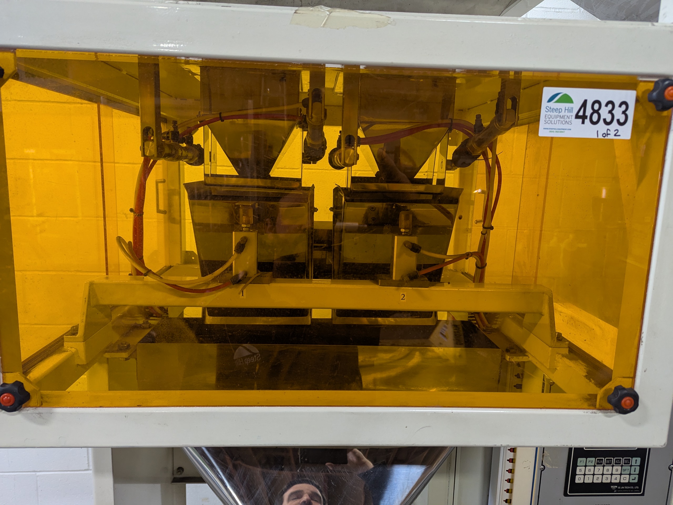 Used Dual Head Net Weigh Filler with Bucket Elevator Infeed