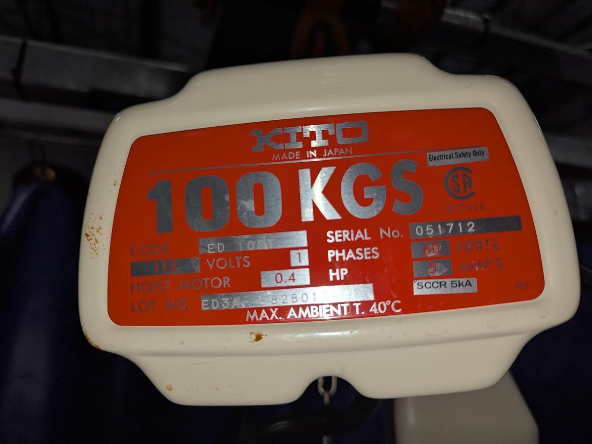 Used Kito ED Series 100KG Hoist