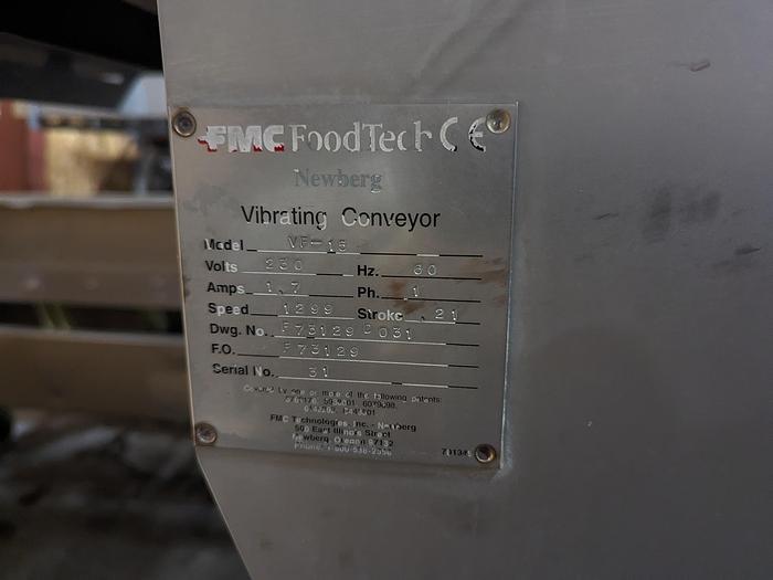 Used FMC Foodtech Vibrating Conveyor