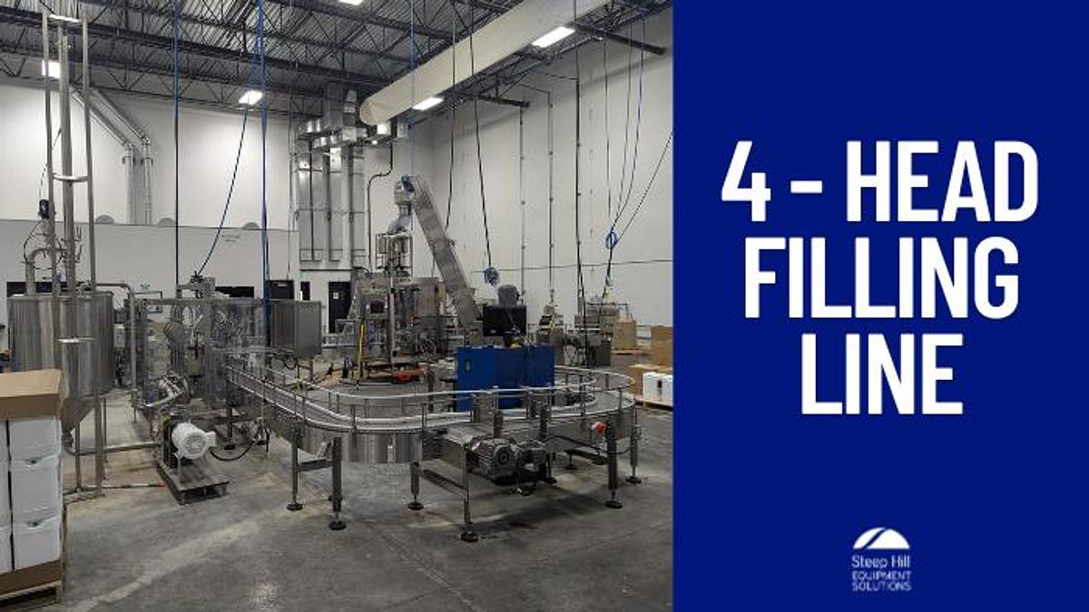 Used Promach 4 Head Pail Filling Line Including Filler, Capper & Date Coder