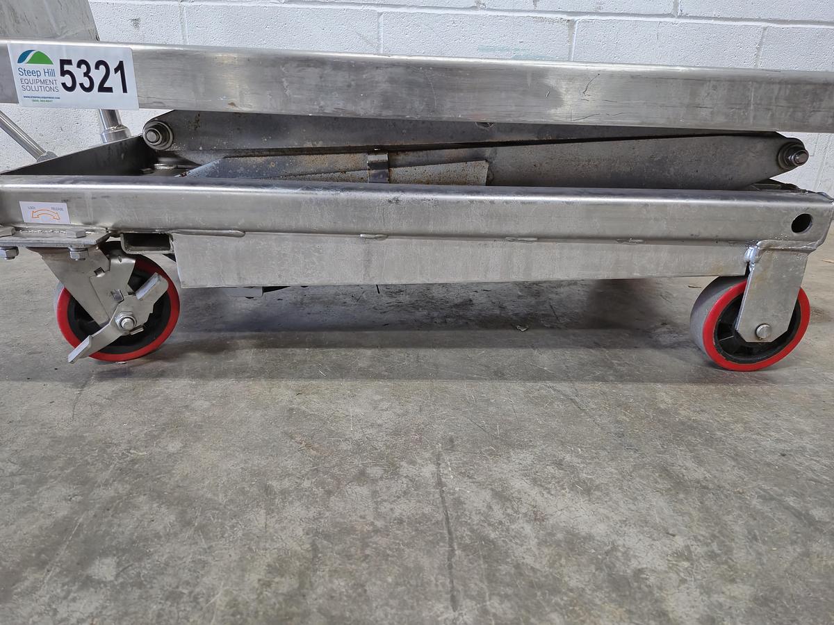 Used Stainless Steel Scissor Lift Cart