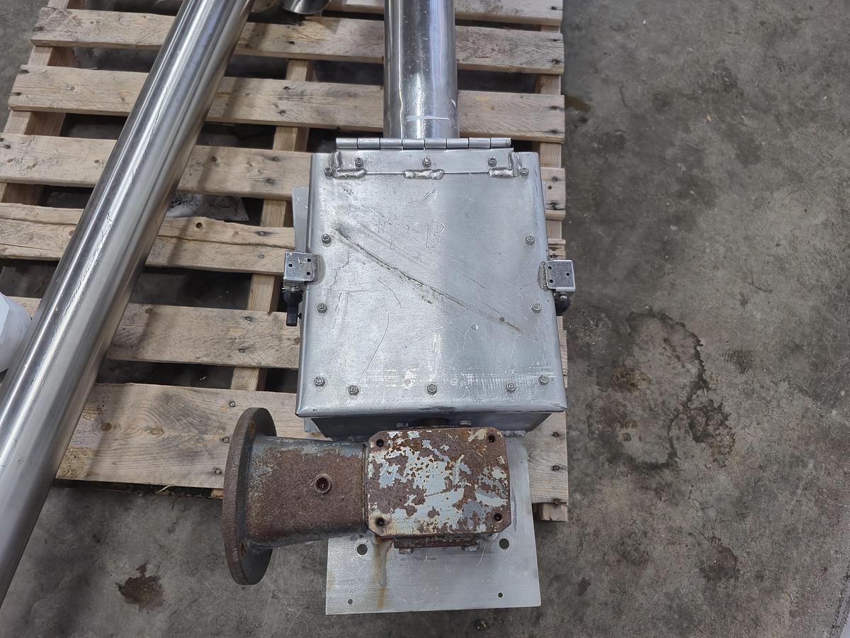 Used Stainless Steel Sanitary Screw Conveyor with Hopper and Drive Motor