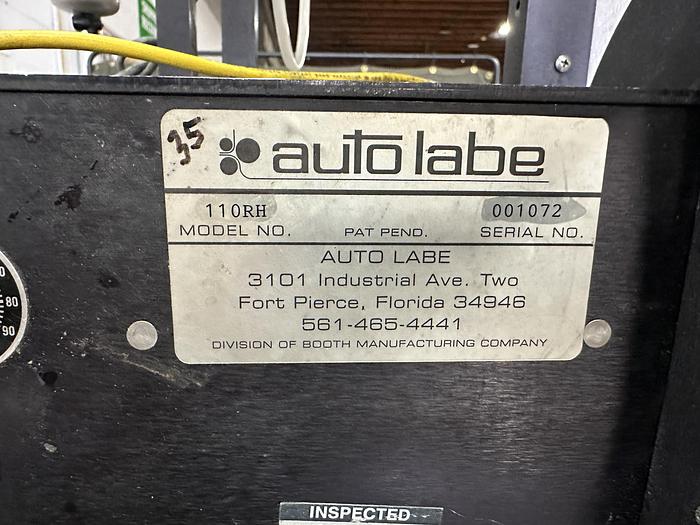 Used Auto Labe 110RH Single-Head Labeller with 310 Imprinter