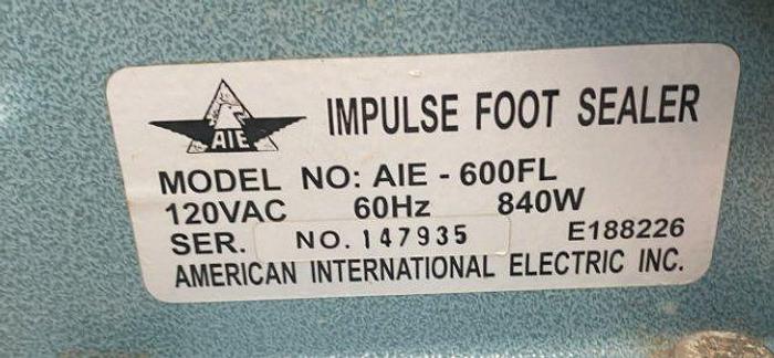 Used AIE 600FL Impulse Foot Sealers