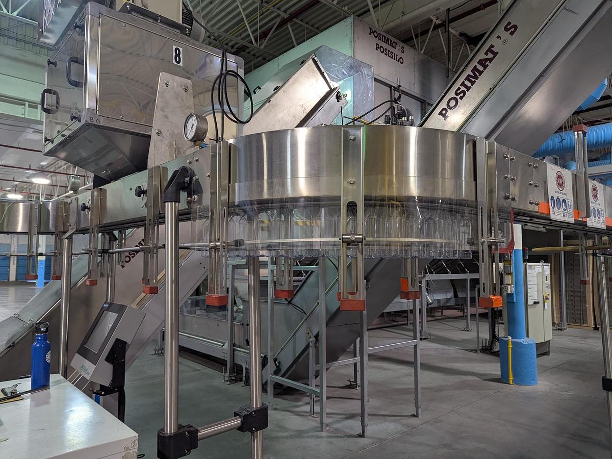 Used Posimat Bottle Silo and BI-N-35 Unscrambler