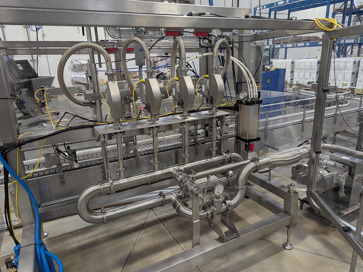 Used Promach 4 Head Pail Filling Line Including Filler, Capper & Date Coder