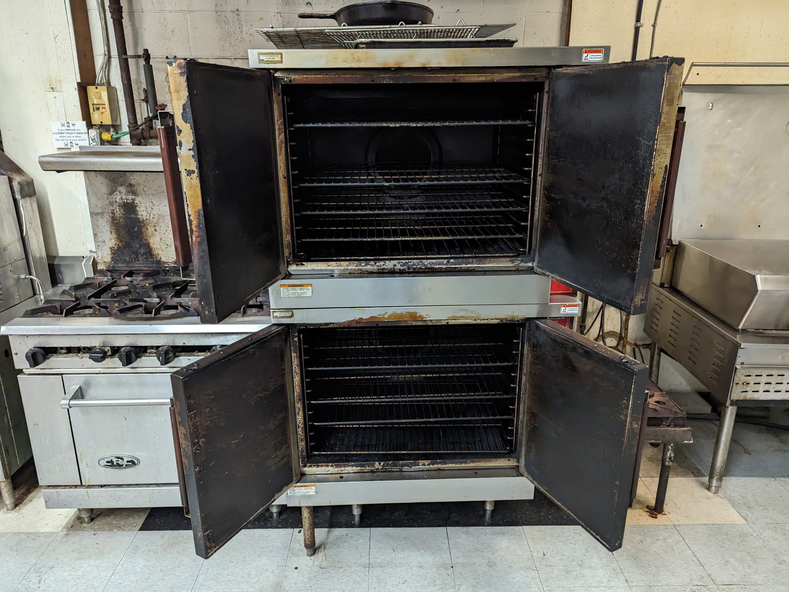 Used Vulcan Double-Stack Gas Convection Ovens