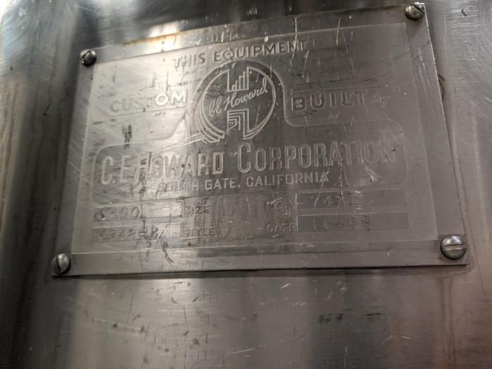 Used CE Howard 600 Gallon Jacketed Tank