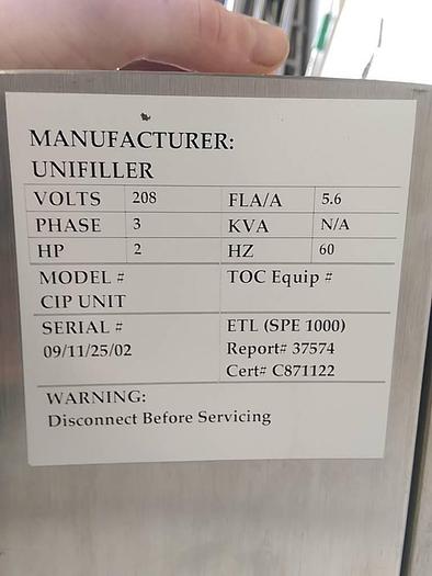 Used Unifiller CIP Pump System