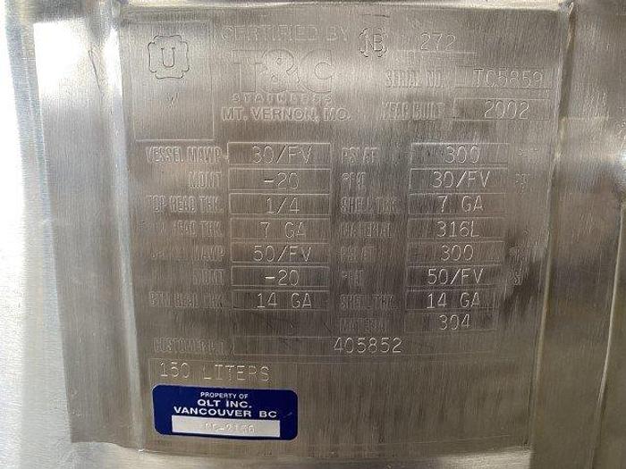 Used T&C Stainless Steel Jacketed Reactor