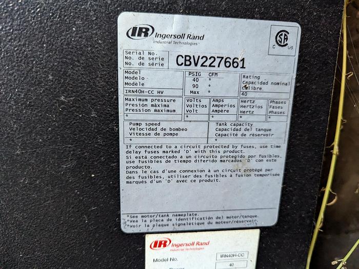 Used Ingersoll Rand 40HP Air Compressor