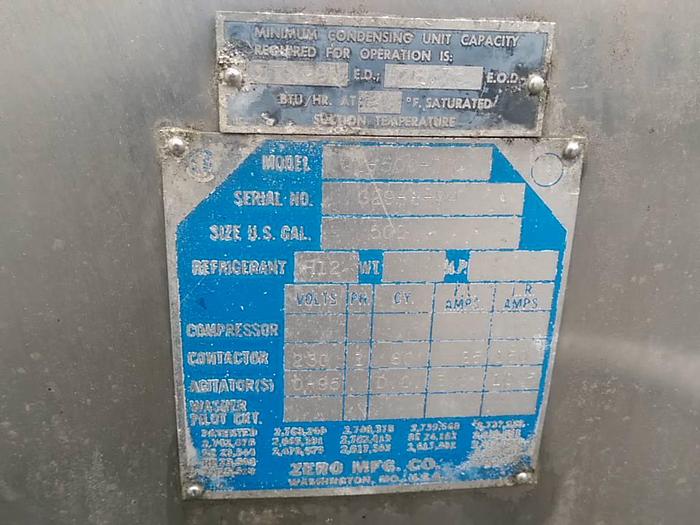 Used 500 Gallon Refrigerated Milk Tank with Agitation